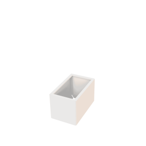 Witte gelakte plantenbak rechthoek laag mini model