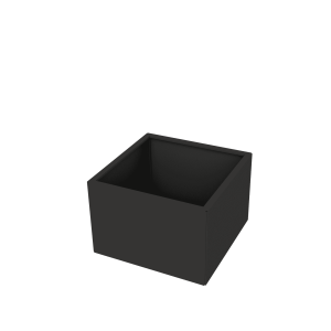 Zwarte gelakte plantenbak vierkant compact model