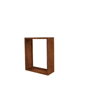 Cortenstaal houtopslag rechthoek compact mini