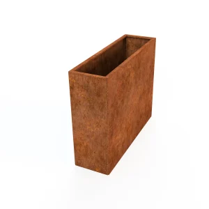 Cortenstaal plantenbak hoog smal rechthoek model