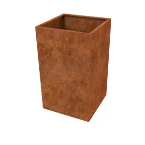 Cortenstaal plantenbak vierkant hoog model